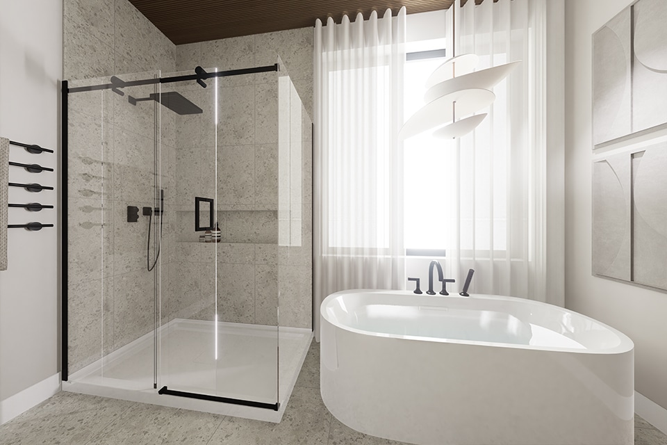 Design intérieur - Modélisation 3D - Rénovation d'une salle de bain.